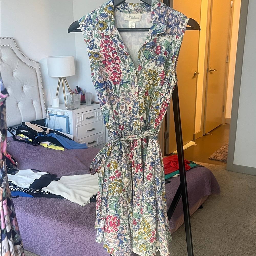 Floral Button-Down Mini Dress